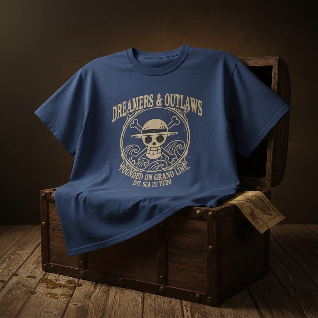 Dreamers & Outlaws Pirate Anime T-Shirt โ Grand Line Inspired Graphic Tee
