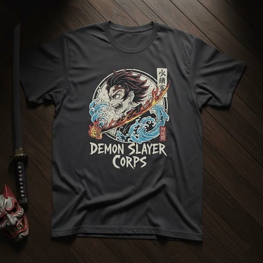 Demon Slayer Corps Anime T-Shirt β Fire & Water Warrior Graphic Tee