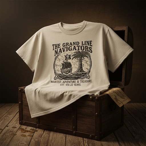 Grand Line Adventure Graphic Tee – Pirate Navigator Streetwear